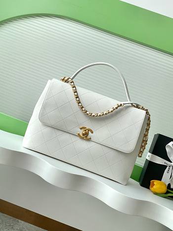 Bagsaaa Chanel Maxi Flap Bag With Top Handle AS5543 White - 37cm