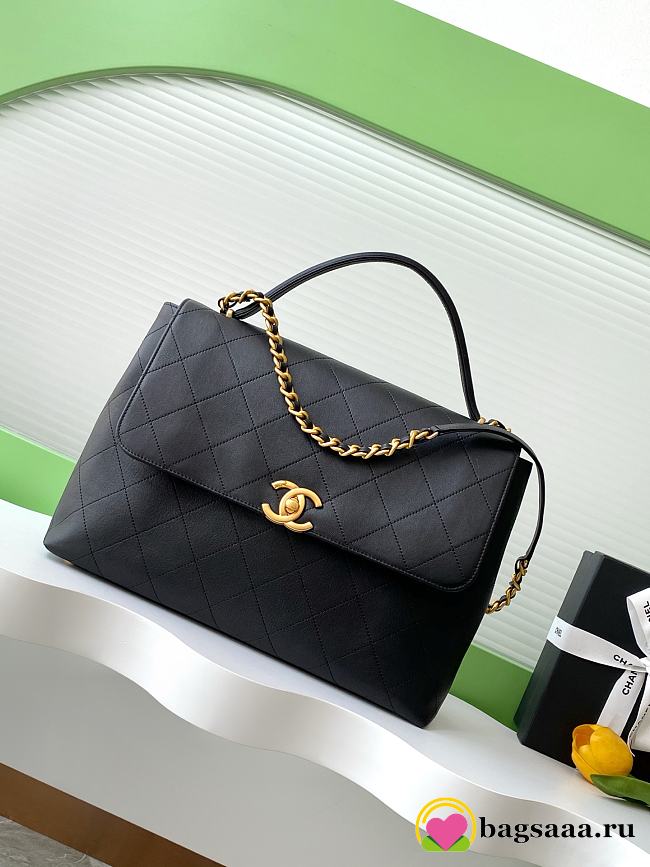 Bagsaaa Chanel Maxi Flap Bag With Top Handle AS5543 Black - 37cm - 1