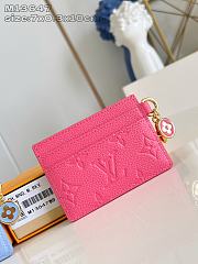 Bagsaaa M13647 LV Charms Card Holder Pink - 10.2cm - 1