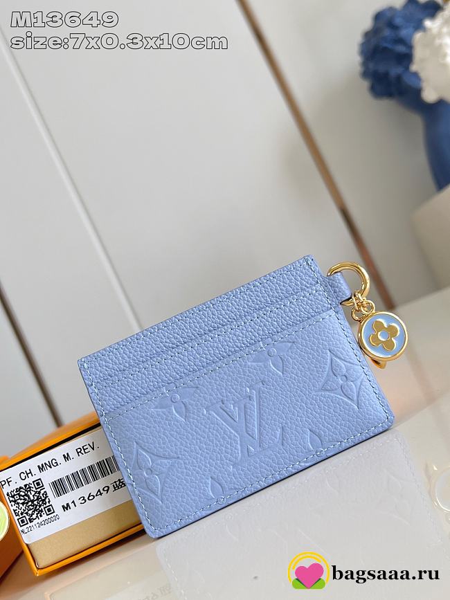 Bagsaaa M13649 LV Charms Card Holder Blue - 10.2cm - 1