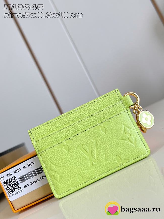 Bagsaaa M13645 LV Charms Card Holder green - 10.2cm - 1