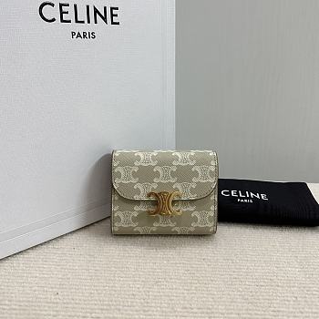 Bagsaaa Celine Small Flap Wallet Triomphe In Triomphe Canvas - 10.5cm