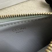 Bagsaaa Celine Zipped Card Holder Cuir Triomphe In Shiny Calfskin blue - 11cm - 3