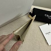 Bagsaaa Celine Zipped Card Holder Cuir Triomphe In Shiny Calfskin cream - 11cm - 4