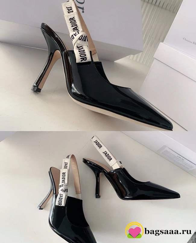 Bagsaaa Dior J'Adior Slingback Pump Black Patent Calfskin - 10cm - 1