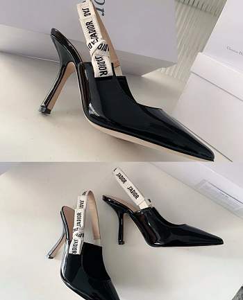 Bagsaaa Dior J'Adior Slingback Pump Black Patent Calfskin - 10cm