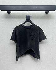 Bagsaaa LV Curve Hem T-Shirt Dark Gray Denim - 1