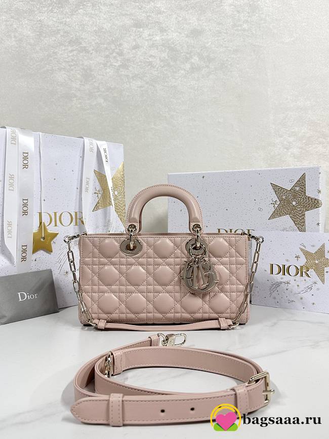 Bagsaaa Dior Medium Lady D-Joy Bag Pink Cannage Lambskin - 26cm - 1