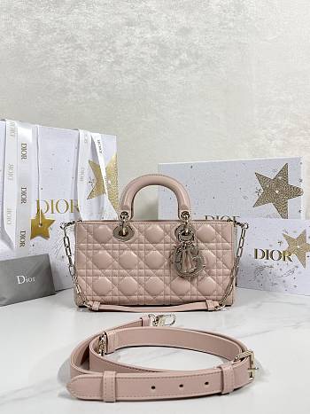 Bagsaaa Dior Medium Lady D-Joy Bag Pink Cannage Lambskin - 26cm