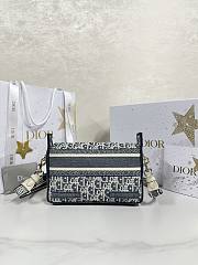 Bagsaaa Dior Small Diorcamp Bag Blue Dior Oblique Chambray-Effect Embroidery - 23cm - 2