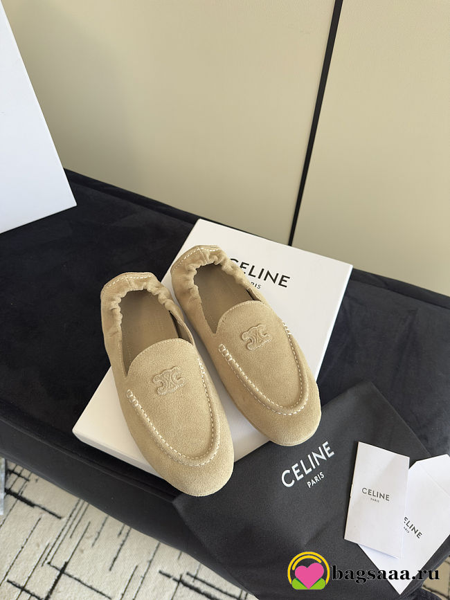 Bagsaaa Celine Adam Loafer In Suede Calfskin Beige - 1