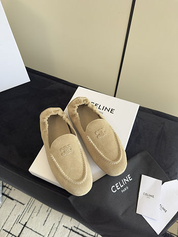 Bagsaaa Celine Adam Loafer In Suede Calfskin Beige