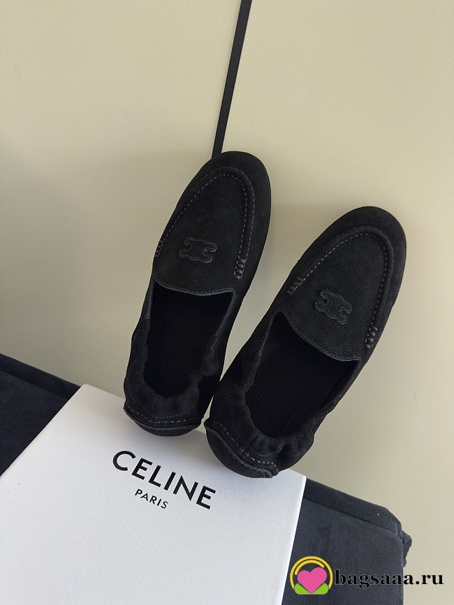 Bagsaaa Celine Adam Loafer In Suede Calfskin Black - 1