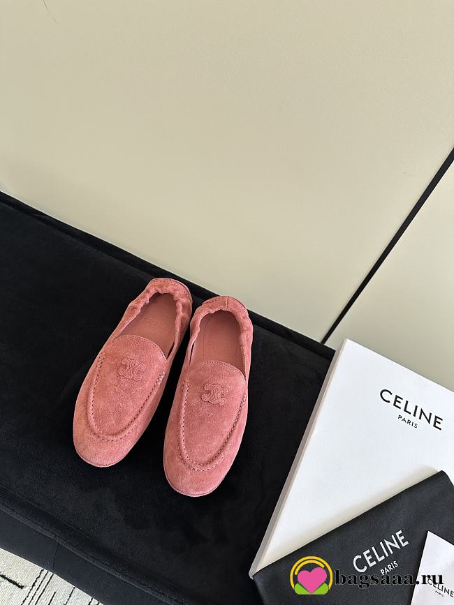 Bagsaaa Celine Adam Loafer In Suede Calfskin Pink - 1