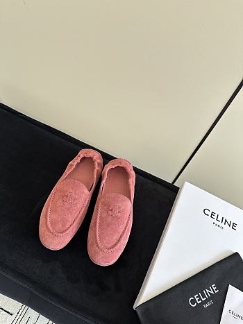 Bagsaaa Celine Adam Loafer In Suede Calfskin Pink