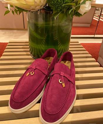 Bagsaaa Loro Piana Summer Charms Walk Moccasin Rose Pink Suede