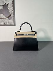 Bagsaaa Hermès Kelly 25 Box Black Silver Buckle - 25cm - 1