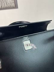 Bagsaaa Hermès Kelly 25 Box Black Silver Buckle - 25cm - 3