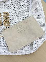 Bagsaaa Miu Miu Logo-Embroidered Cotton-Knit Tote Bag White - 44cm - 3