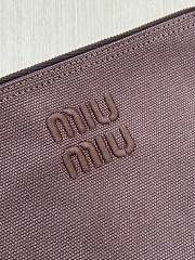 Bagsaaa Miu Miu Logo-Embroidered Cotton-Knit Tote Bag Dark Brown - 44cm - 4