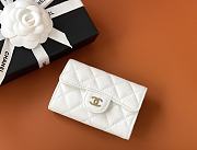 Bagsaaa Chanel Classic Card Holder Grained Calfskin White - 11.3cm - 1