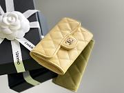 Bagsaaa Chanel Classic Card Holder Grained Calfskin Yellow - 11.3cm - 2