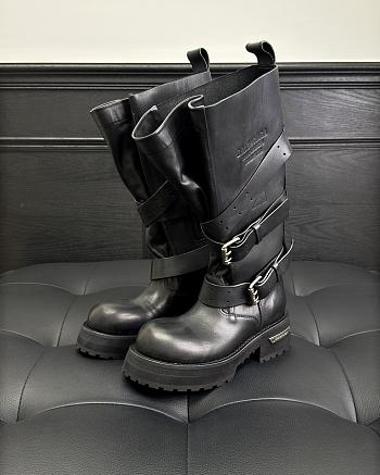 Bagsaaa Balenciaga Venom High Boot in black calfskin