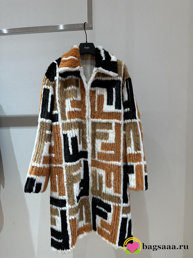 Bagsaaa Fendi multicolor mink fur coat - 1