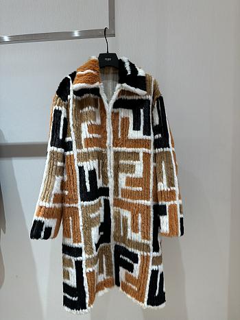 Bagsaaa Fendi multicolor mink fur coat