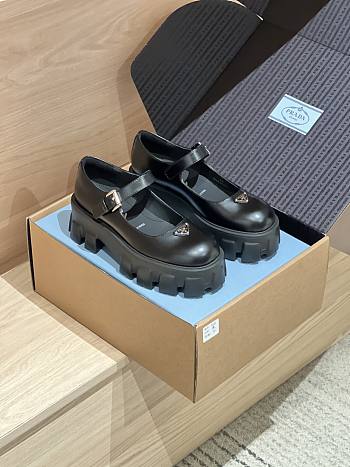 Bagsaaa Prada Brushed leather Monolith Mary Janes black