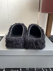 Bagsaaa Balenciaga Faux Fur Mule Crocs Slippers black - 3