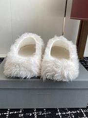 Bagsaaa Balenciaga Faux Fur Mule Crocs Slippers white - 3