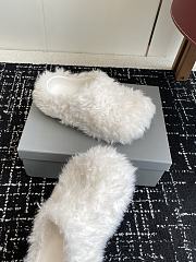 Bagsaaa Balenciaga Faux Fur Mule Crocs Slippers white - 2