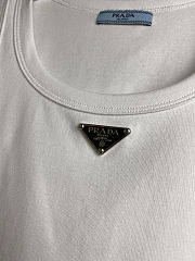 Bagsaaa Prada Women's Ribbed Knit Jersey Tank Top White - 3