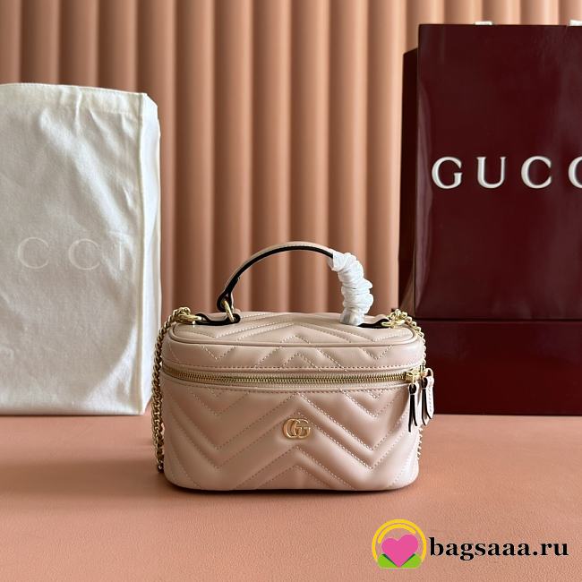 Bagsaaa Gucci GG Marmont mini vanity bag 837454 light pink - 19cm - 1