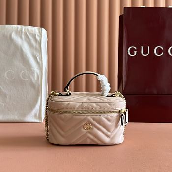 Bagsaaa Gucci GG Marmont mini vanity bag 837454 light pink - 19cm