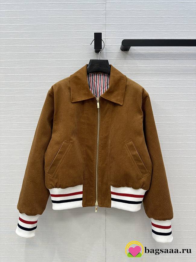 Bagsaaa Thom Browne Wale Corduroy Down Filled Cropped Flight Jacket - 1