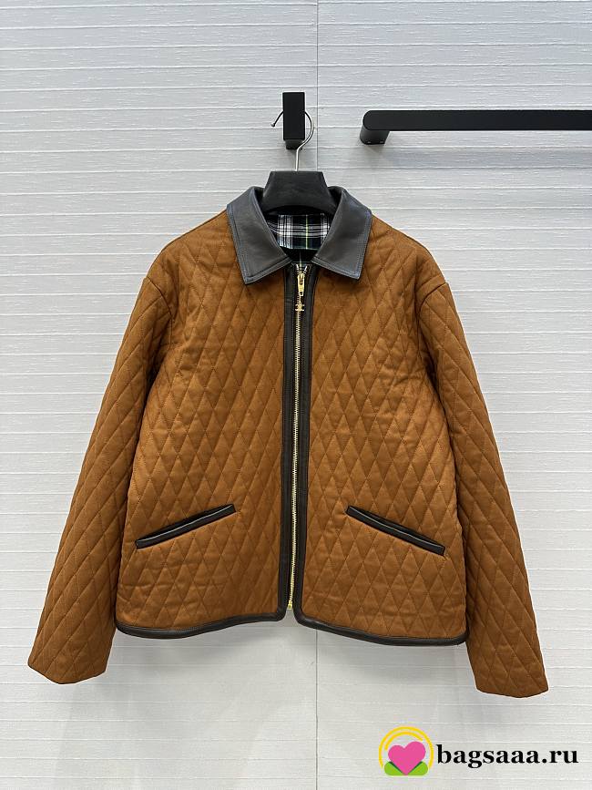 Bagsaaa Celine Quilted Jacket In Suede brown - 1