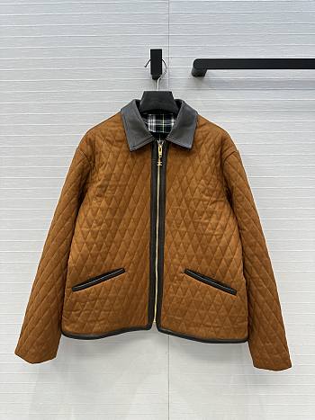 Bagsaaa Celine Quilted Jacket In Suede brown