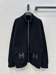 Bagsaaa Hermes Wool knit jacket black - 1