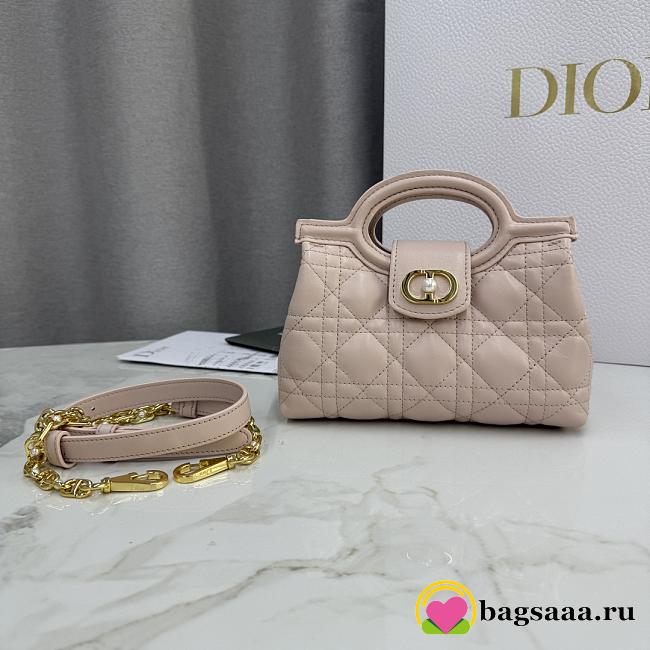 Bagsaaa Dior Jolie Top Handle Mini Bag Powder Pink Cannage Lambskin - 18.5cm - 1