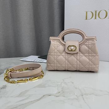Bagsaaa Dior Jolie Top Handle Mini Bag Powder Pink Cannage Lambskin - 18.5cm