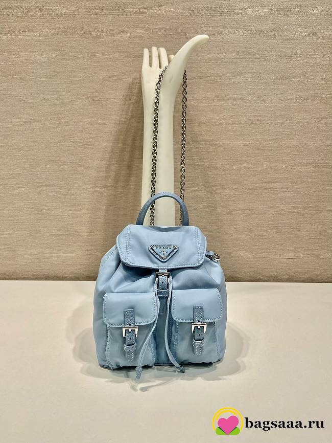 Bagsaaa mini Prada Re-Nylon backpack blue - 18.5cm - 1