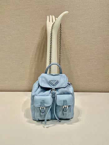 Bagsaaa mini Prada Re-Nylon backpack blue - 18.5cm