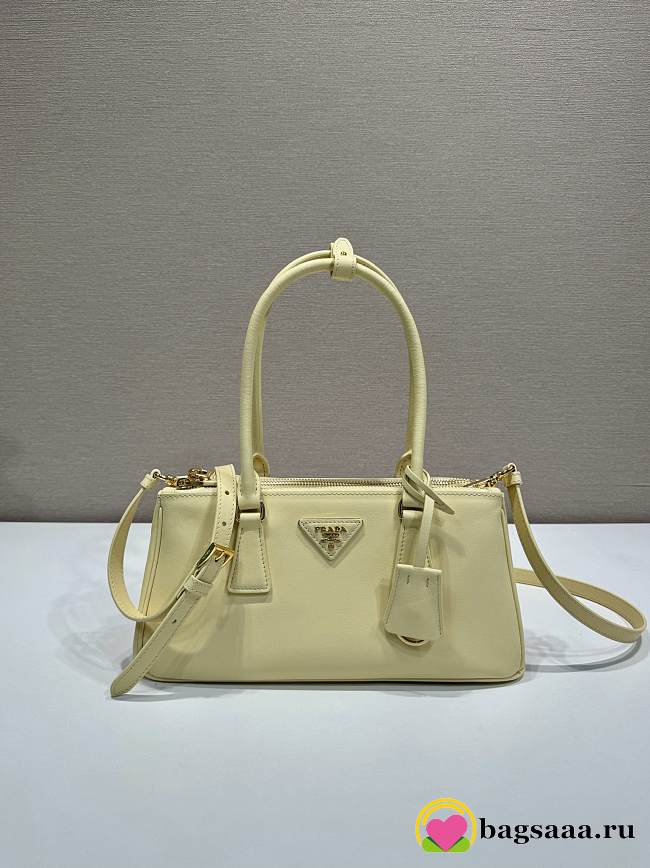 Bagsaaa Medium Prada Galleria leather bag 1BA457 light yellow - 30cm - 1