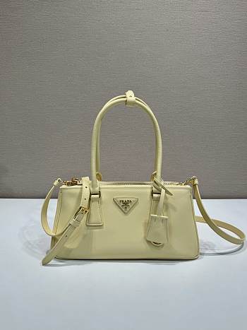 Bagsaaa Medium Prada Galleria leather bag 1BA457 light yellow - 30cm