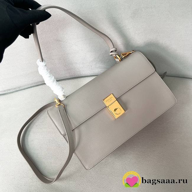 Bagsaaa Prada Soft Sound medium leather shoulder bag 1BN023 gray - 28cm - 1