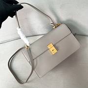 Bagsaaa Prada Soft Sound medium leather shoulder bag 1BN023 gray - 28cm - 1