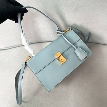 Bagsaaa Prada Soft Sound medium leather shoulder bag 1BN023 light blue - 28cm