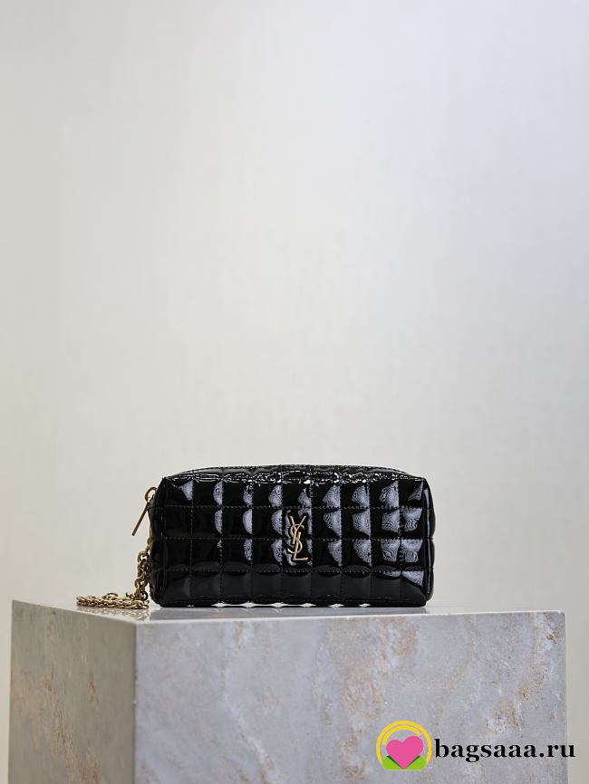 Bagsaaa YSL Saint Laurent Cassandre Carré Matelassé Pouch black - 18.5cm - 1